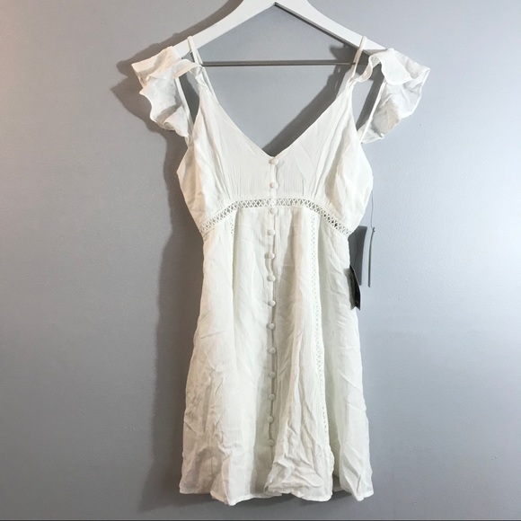 Lulus Dresses & Skirts - NWT Lulus white crochet inset mini dress XS